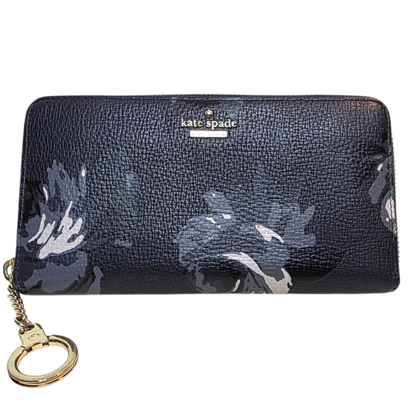 kate spade Handbags - Kate Spade Neda Briar Lane Night Rose Wallet - Navy Blue Calf Leather